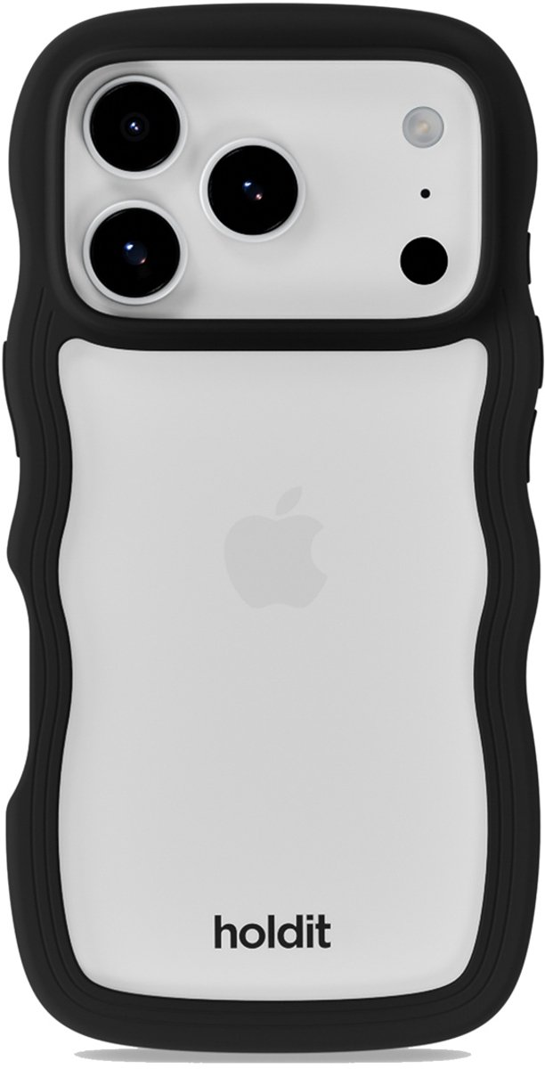 Holdit Wavy Case geschikt voor Apple iPhone 17 Pro Max - Black / Transparent