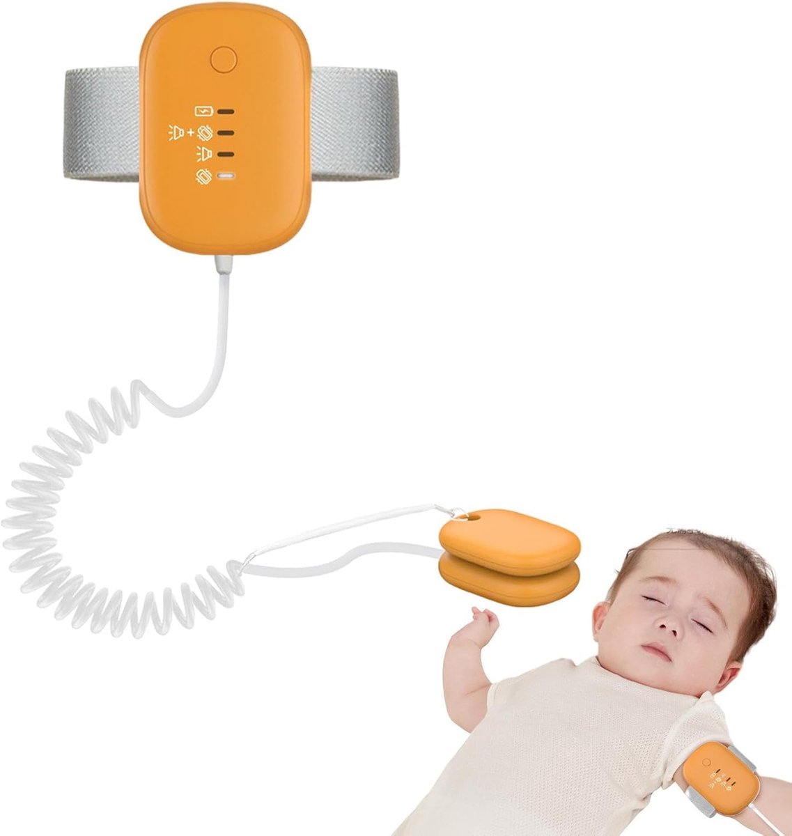 Image of 1 Zindelijkheidstraining Alarm - Draagbaar - USB-voeding - Geluids- en trilsensor - Drievoudige modus - Nachthulp - Waterdicht - Toiletpauze-herinnering voor peuters en kleuters - Oranje