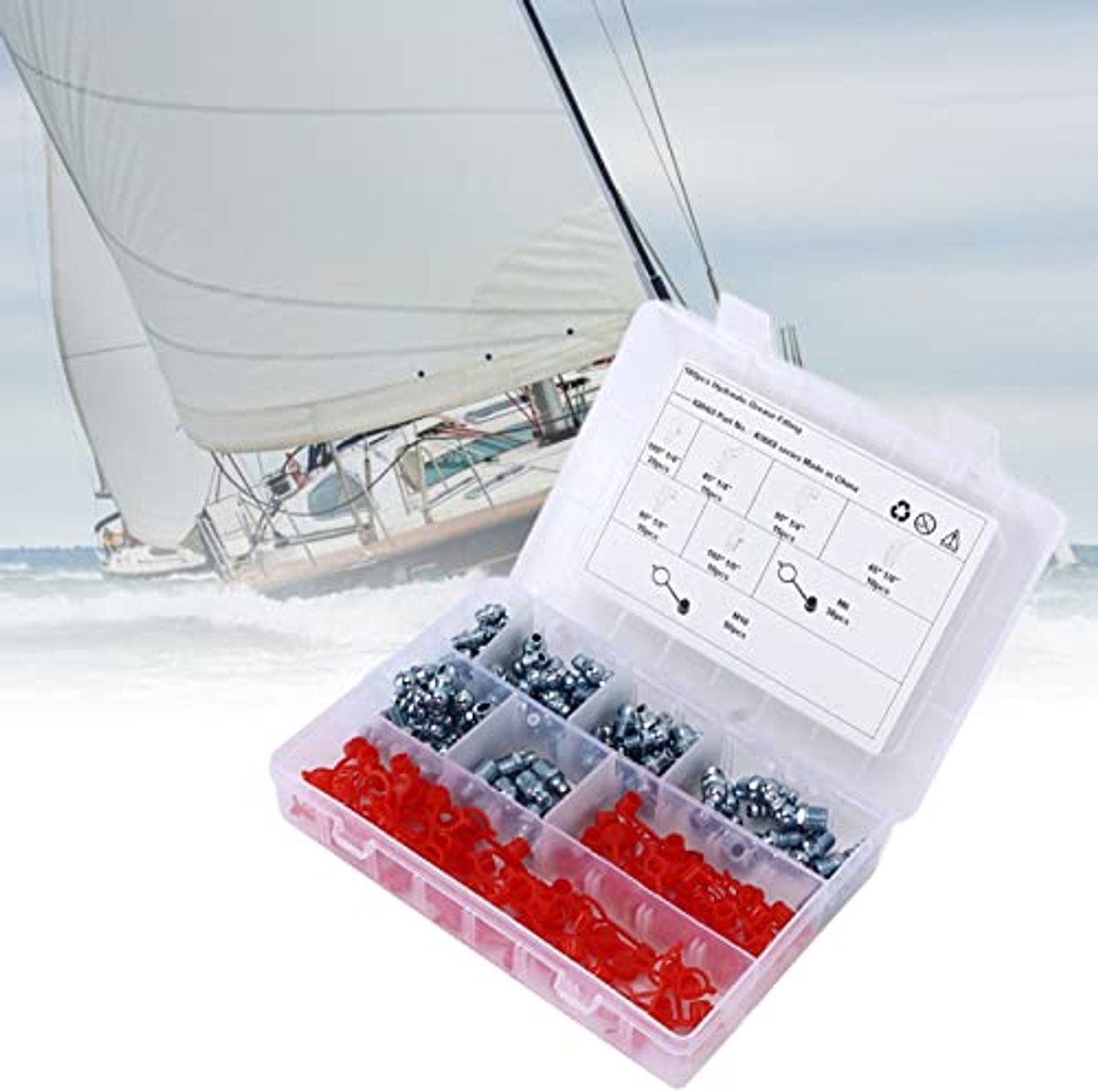 Vetnippel 160 Stks Set - Rechte Elleboog Type - Hex Smeerfittingen - Brits Systeem