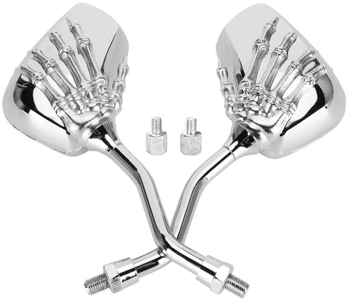 Motorfiets Achteruitkijkspiegels 2 Stuks Verchroomd 8mm 10mm Billet Aluminium Verstelbaar