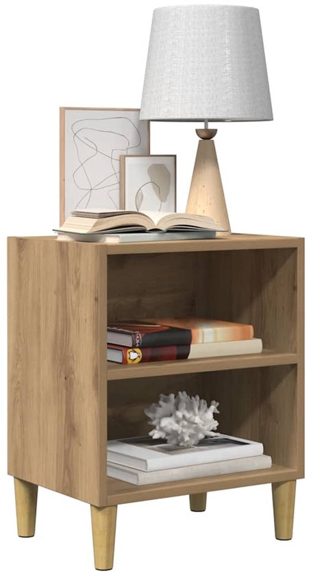 vidaXL Nachtkastje Oud hout 43 x 34,5 x 50 cm Bewerkt hout