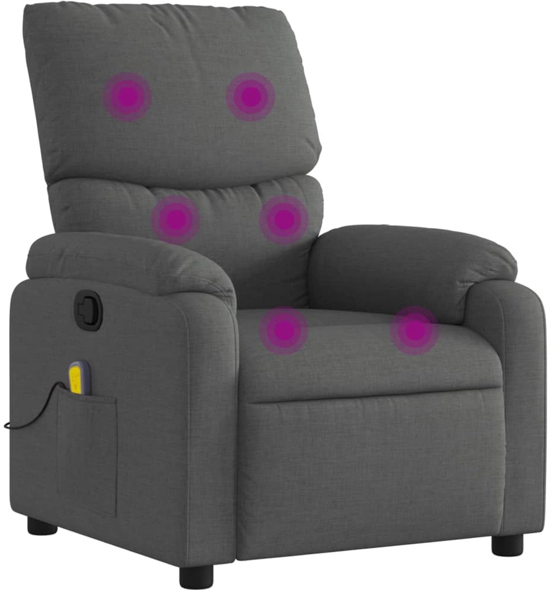 vidaXL Massagestoel - in - donkergrijze - stof Donkergrijs