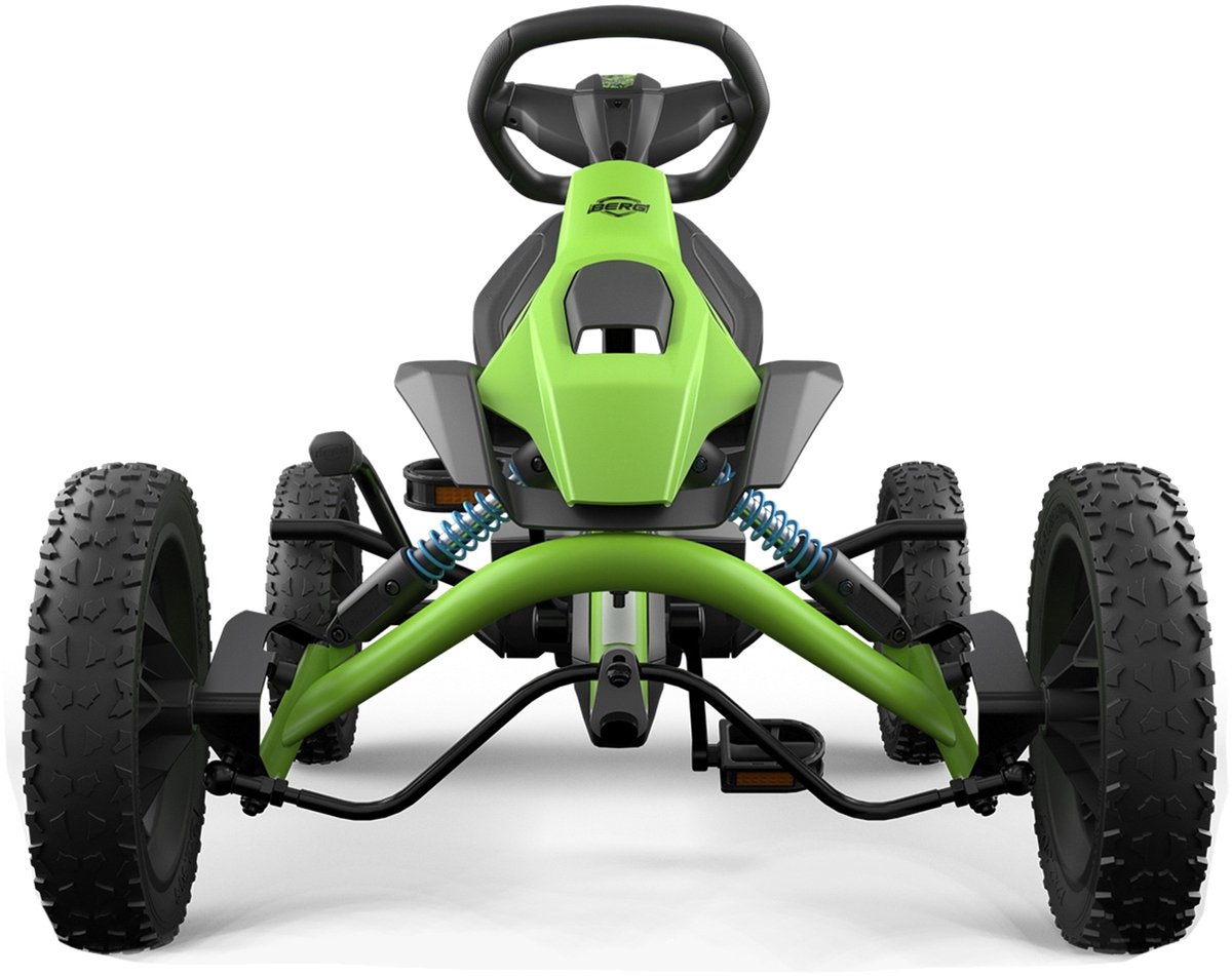 BERG Rally DRT Green Skelter - Soundbox Race - Verstelbare stoel - Schokabsorberende off-road veren - 4+ Jaar - Groen — afbeelding 15