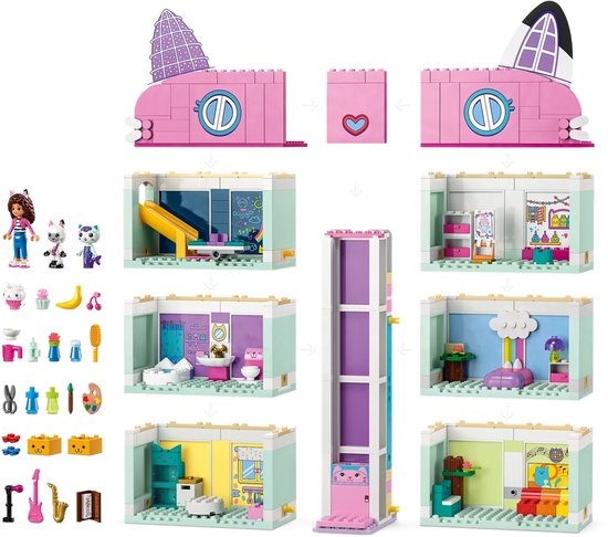 LEGO Gabby's poppenhuis Gabby's poppenhuis Speelgoed Speelgoed met 4 Minifiguren en Accessoires voor Kinderen 4+ - 10788