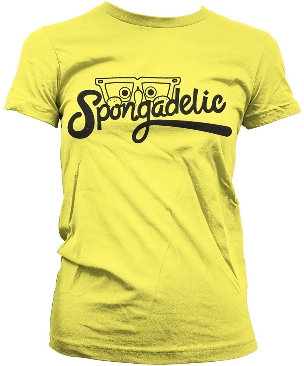 SpongeBob SquarePants Dames Tshirt -S- Spongadelic Geel