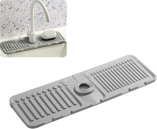 Bimkole 2 Stuks Waterkraan Absorberende Mat, Keukenkraan Wastafel Spatbescherming Waterkraan Absorberende Mat Pad Microvezeldoek Waterkraan Spatvanger Voor Thuis Badkamer Gereedschap