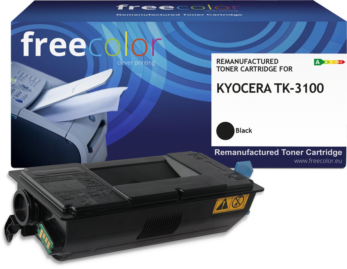 Freecolor - Vervangt Kyocera TK-3100 Toner - Zwart - 12.500 pagina's - Compatible