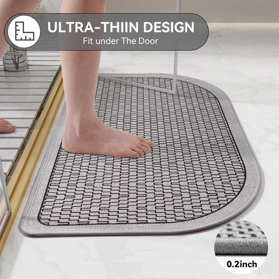 Tapis De Bain G-LIKE Vert 40x60cm - Antidérapant, Absorbant Et Lavable En Machine