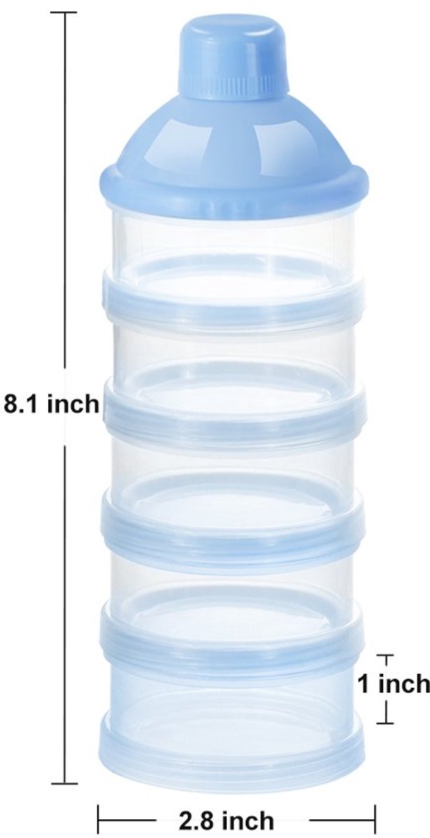 Babyvoedingtoren - Set van 1 - BPA-vrij - Blauw - 5 lagen - Babyvoedingdispenser - Babypoeder organizer - Reisorganizer - Dispenser - Babyvoedingtoren — afbeelding 4