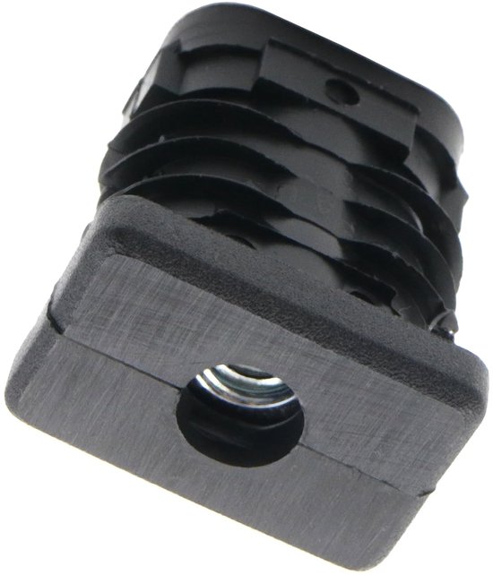 20 Bouchons, Noirs, Pour Tubes Carrés Dimensions Extérieures 16x16 Mm