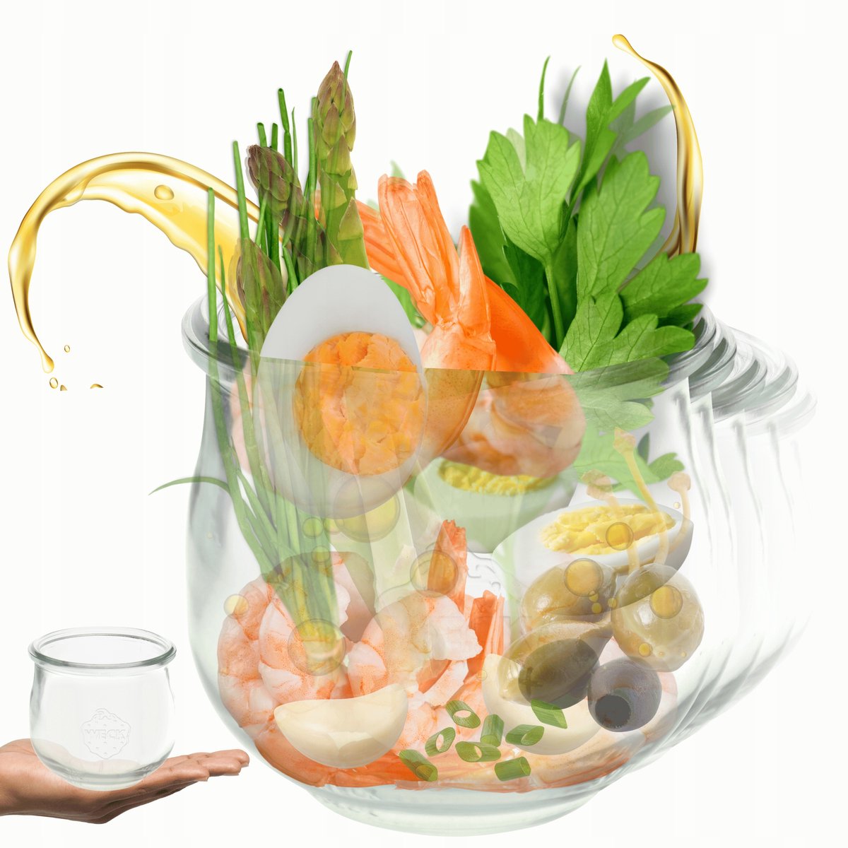 Weck Glazen Potten 580ML TULIP - 6 Stuks voor Conserveren en Invriezen