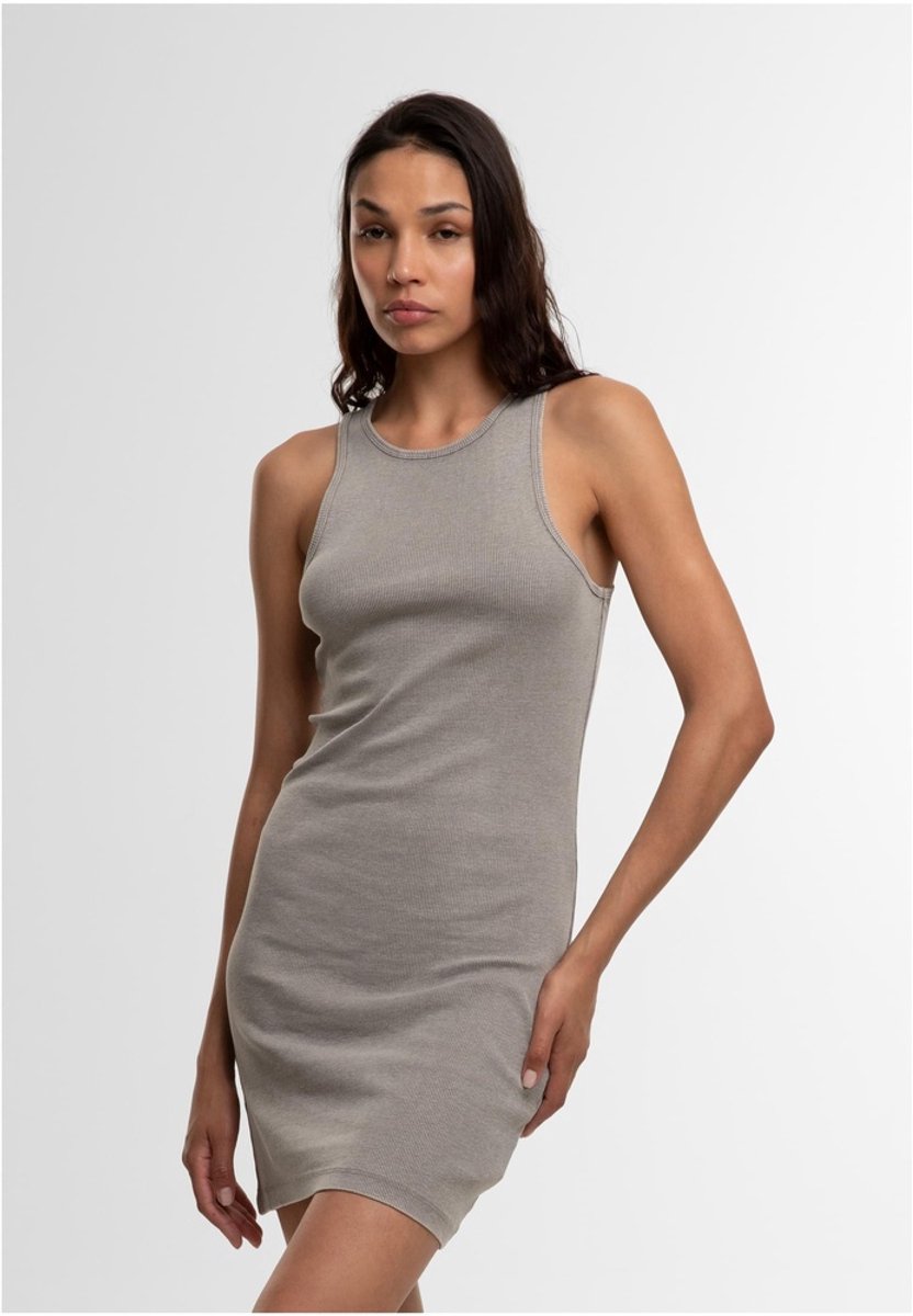 Urban Classics Washed Look Ribbed Jersey T-shirtjurk Dames Mini-jurk – XS Grijs