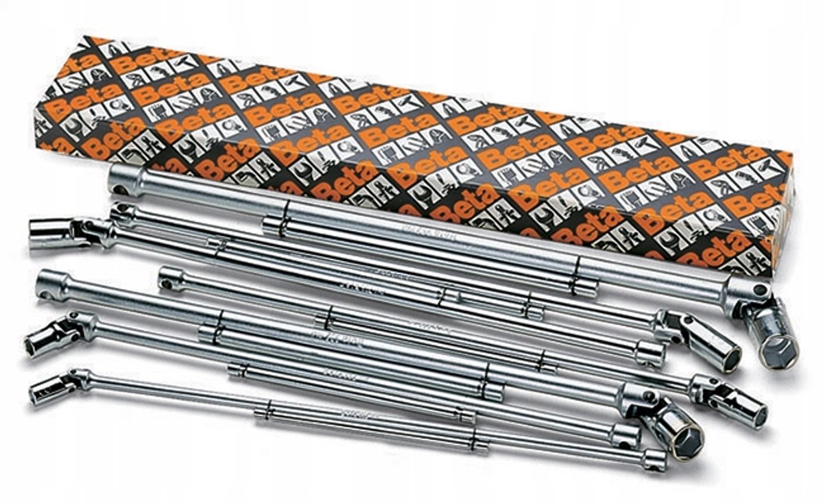 Beta T-sleutelset met cardankoppeling, 18 delig, 6-24mm