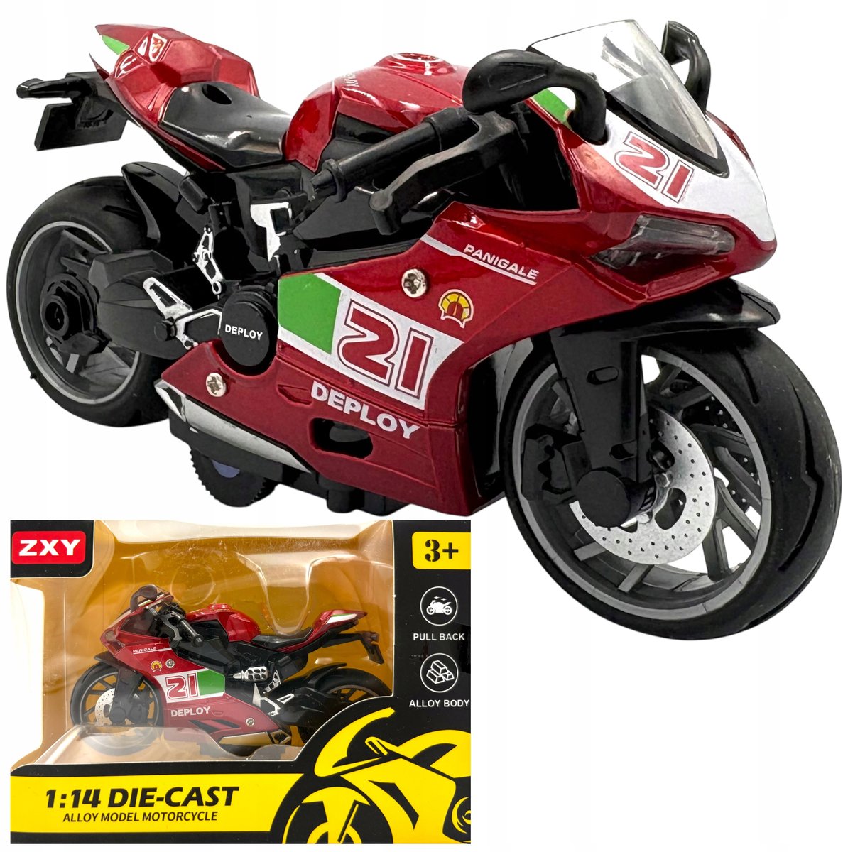 Merkloos Racemotor Model 1:14 met Pull-Back Motor