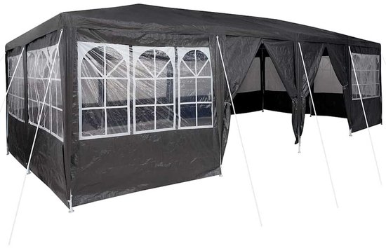 Paviljoen staander, 4-delige set/zwart/gewicht standvoet, voeten