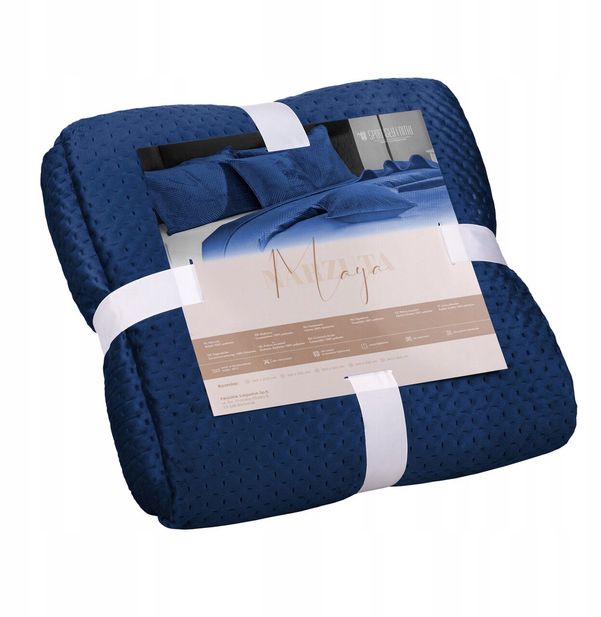 Spicy Velvet Sprei Maya 200x220cm - Donkerblauw
