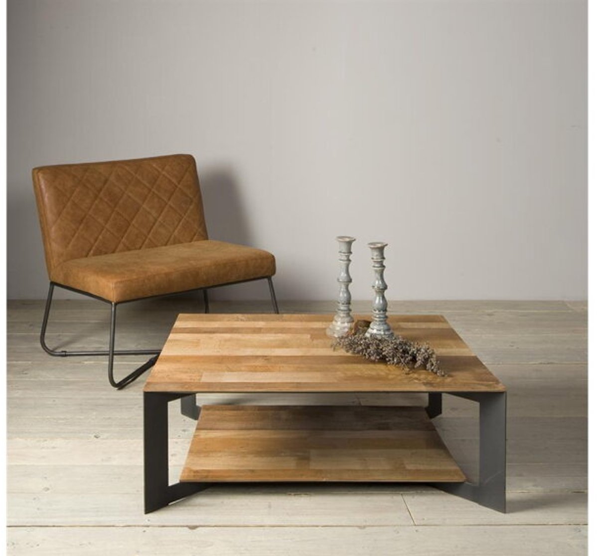 Tower Living Salontafel Pandora - Vierkant Bruin Hout - 100x100x35cm
