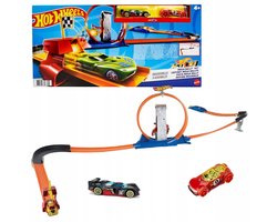 Hot Wheels Mega Race Loop Baan met 2 Auto's