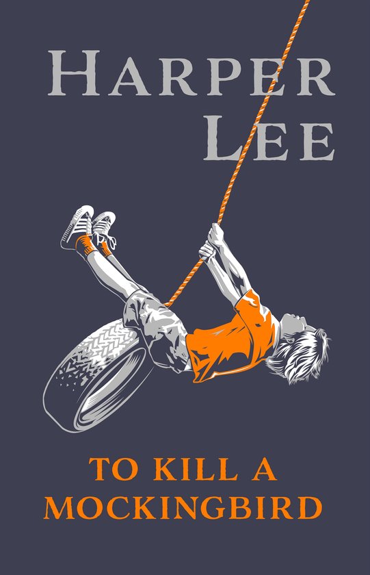'To Kill a Mockingbird' de Harper Lee, avec un garçon se balançant sur un pneu.