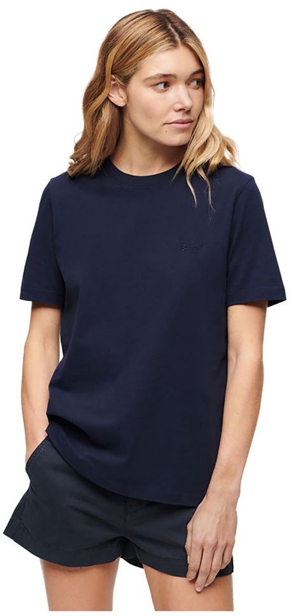 Superdry Geborduurd Vintage Logo T-shirt van biologisch katoen Dames T-shirts Marineblauw