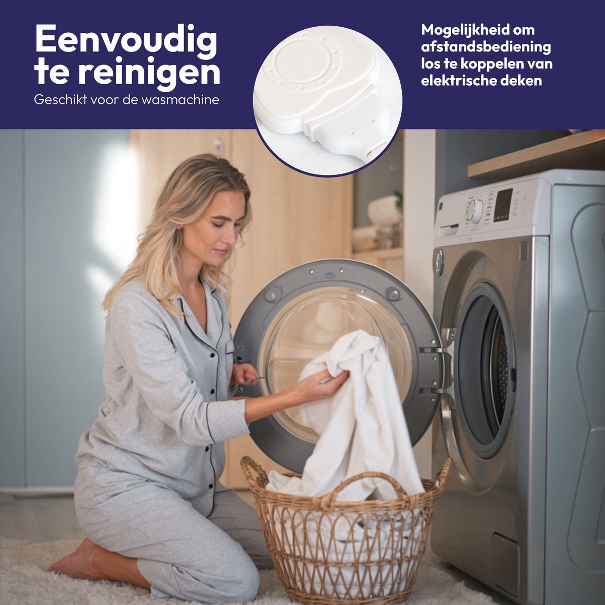 Comfeur Elektrische onderdeken 190x80 cm - Elektrisch deken - Warmte deken - 5 Timer-settings - 9 Warmtestanden - Hele Oppervlak Verwarmd - Incl. Matrasbanden – foto 6