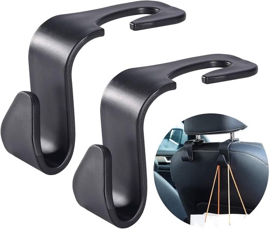 Qiilu Handle Car Headrest 2Pcs Car Rear Seat Headrest Handle Set with