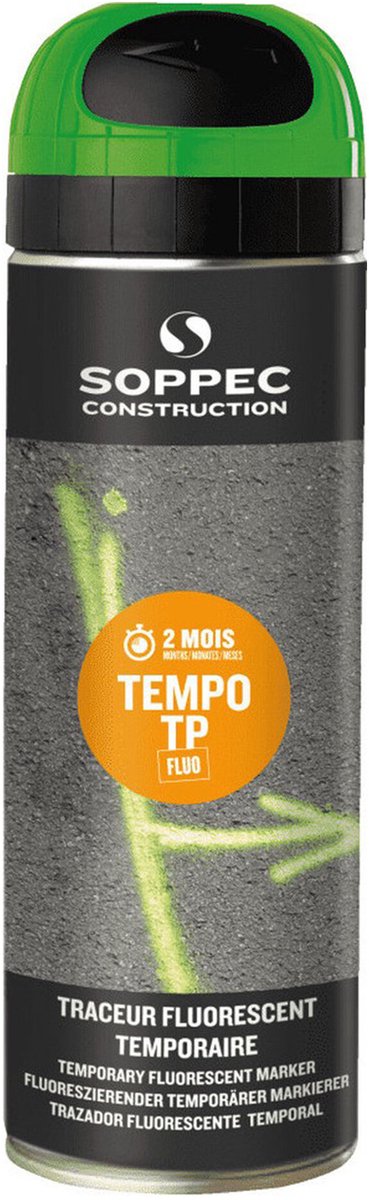 Soppec Tempo TP tijdelijke markeerverf, groen, 500 ml