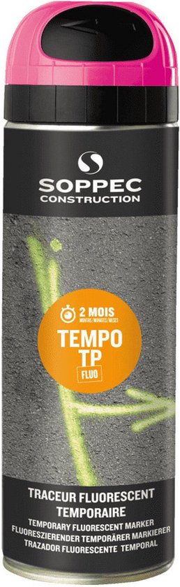 SOPPEC Tempo TP Tijdelijke Markeer Spray Fluor Roze