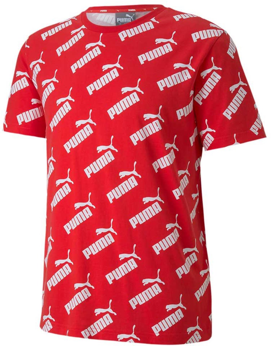 Puma Amplified Allover Print T-shirt Met Korte Mouwen M Man Rood