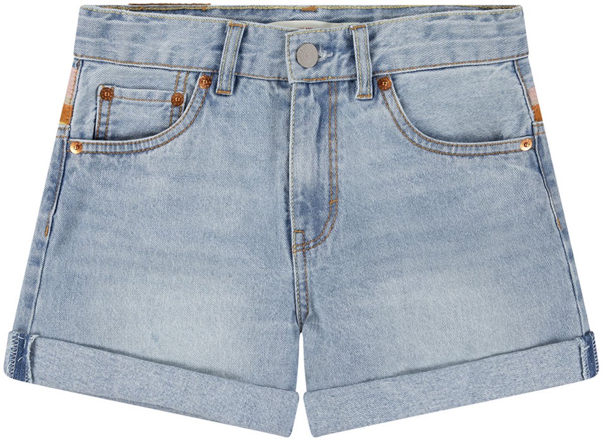 Levi´s ® Kids Mini Mom Embroider Korte Broek 6 Years Meisjes Blauw