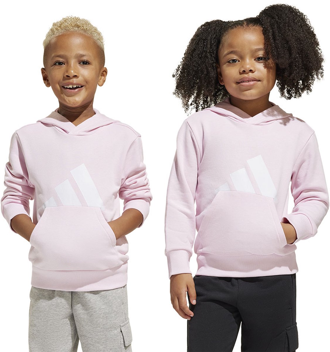 Adidas Essentials Big Logo Hoodie 4-5 Years Jongens Meisjes Roze