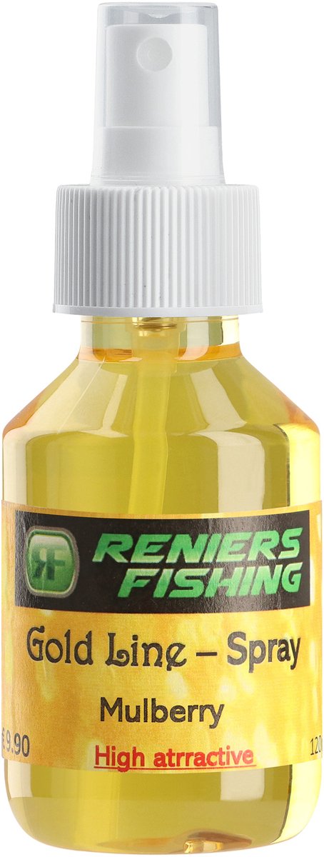Reniers Fishing Gold Line Spray Fruity Taste 100ml – Onverdunde Fruitspray voor Aas - Smaak : Pineapple