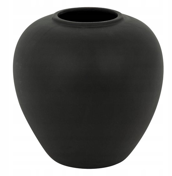 Zwart Keramiek Vaas Bol 22 cm - Modern & Klassiek Interieur Decoratie
