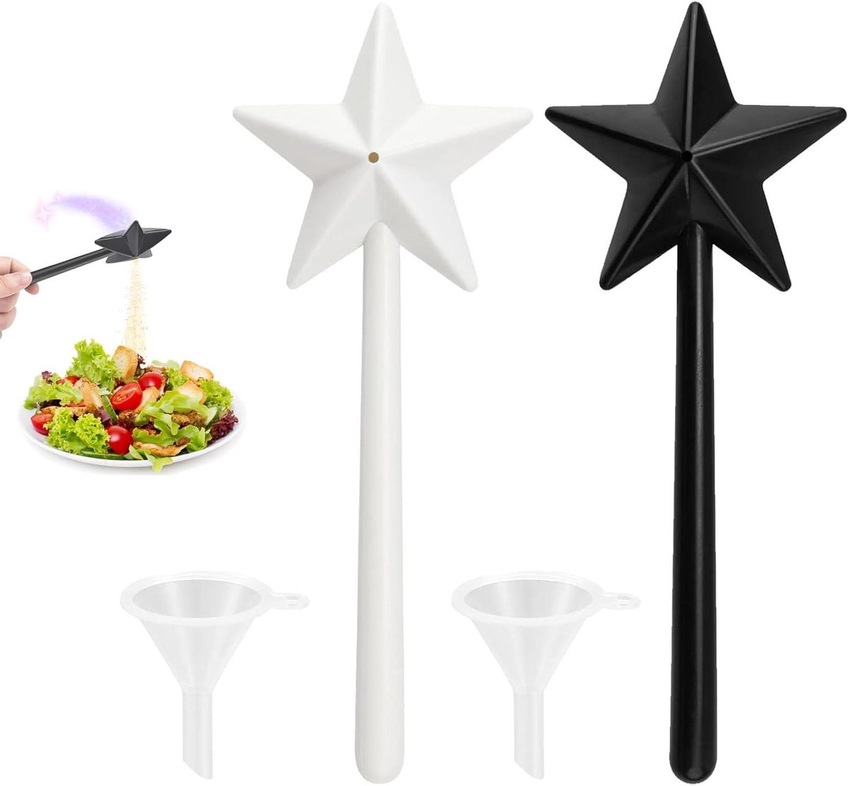 2 Stuks Herbruikbare Magische Zout- en Peperstrooiers voor Keuken, Camping en Picknick