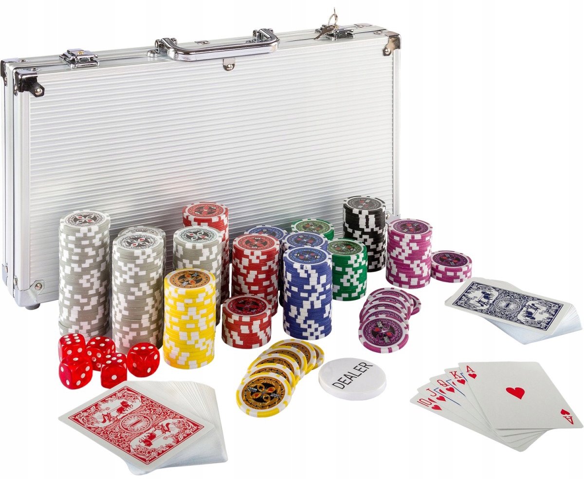 Merkloos Poker Set: 300 Chips, Kaarten, Speelkleed & Koffer