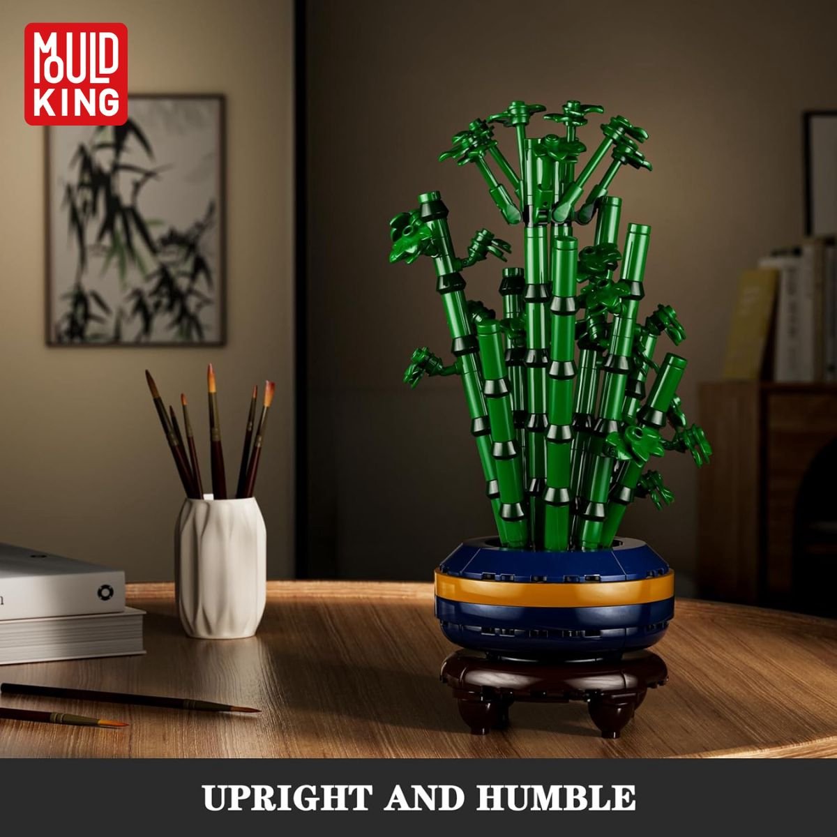 Mould King 24121 Bamboe plantje in vaas bouwset | Botanical flowers collection modelbouw | Kunstbloemen speelgoed bouwpakketten voor volwassenen & kinderen | DIY bloemenpracht planten geschikt voor Lego | Bouwdoos met 375 bouwstenen — afbeelding 2