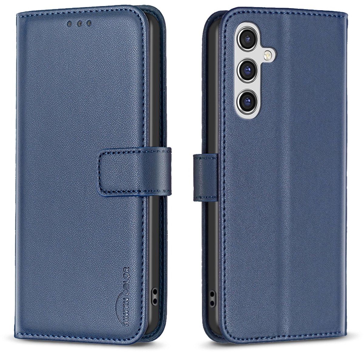 BINFEN Hoesje - Geschikt voor Samsung Galaxy S25 FE Hoesje - BINFEN Book Case - Blauw