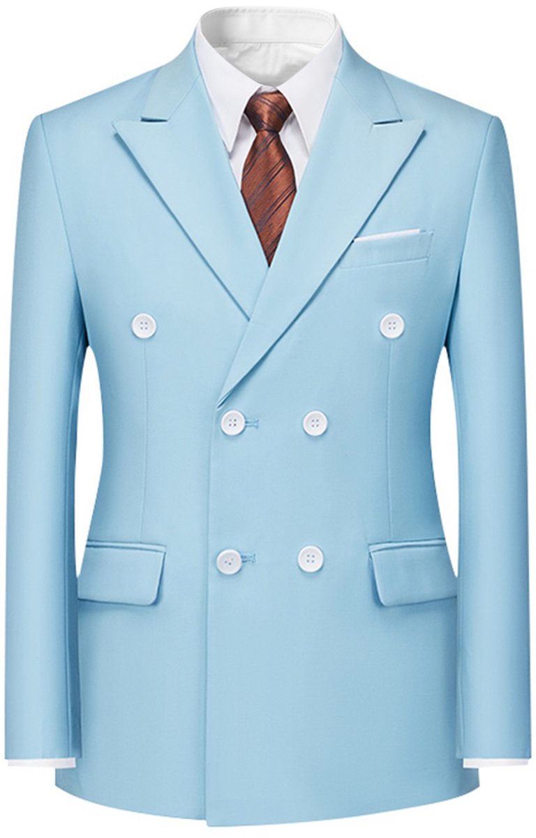 ALLTHEMEN Heren Blazer - Dubbelrijig - 3XL
