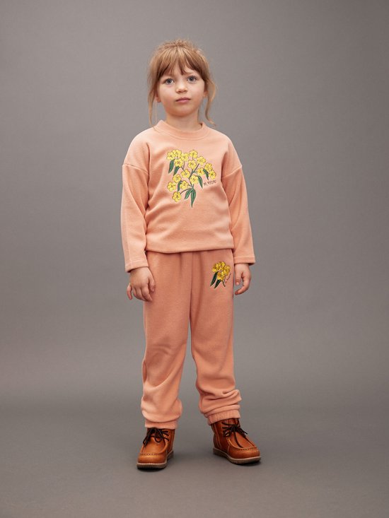 Pull polaire brodé de fleurs alpines 116-122