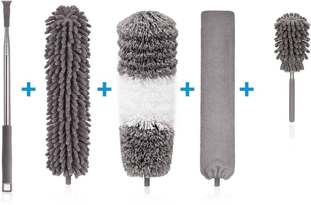 Goodivery® Set van 5 Uittrekbare Microvezel Plumeaus voor Moeiteloze Reiniging