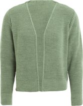 Knit Factory - Lenny Gebreid Vest - Gebreide dames cardigan - Kort vest op heuphoogte - Lichtgroen damesvest gemaakt uit 30% wol en 70% acryl - Sage Green - 36/38