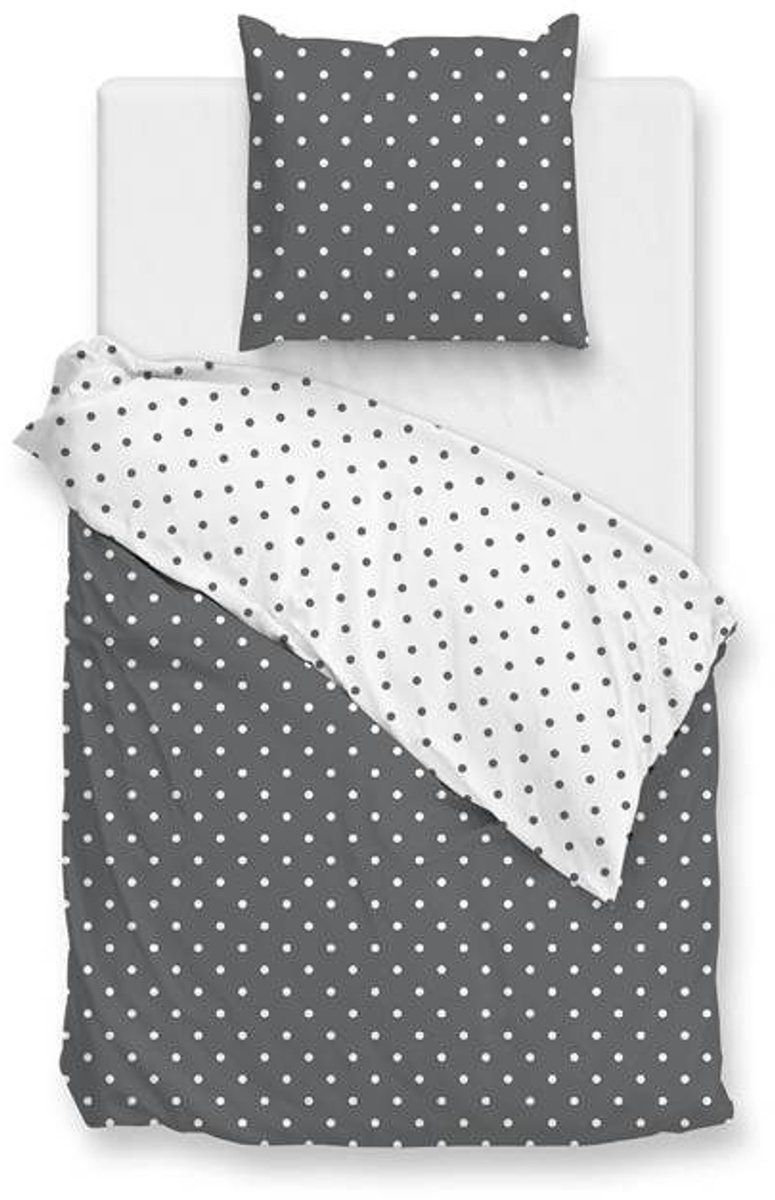 Zohome Dekbedovertrek Punta Di Cotone - Grijs - Dekbedhoes van 100% Katoen - Punten - 1 sloop 60/70 cm