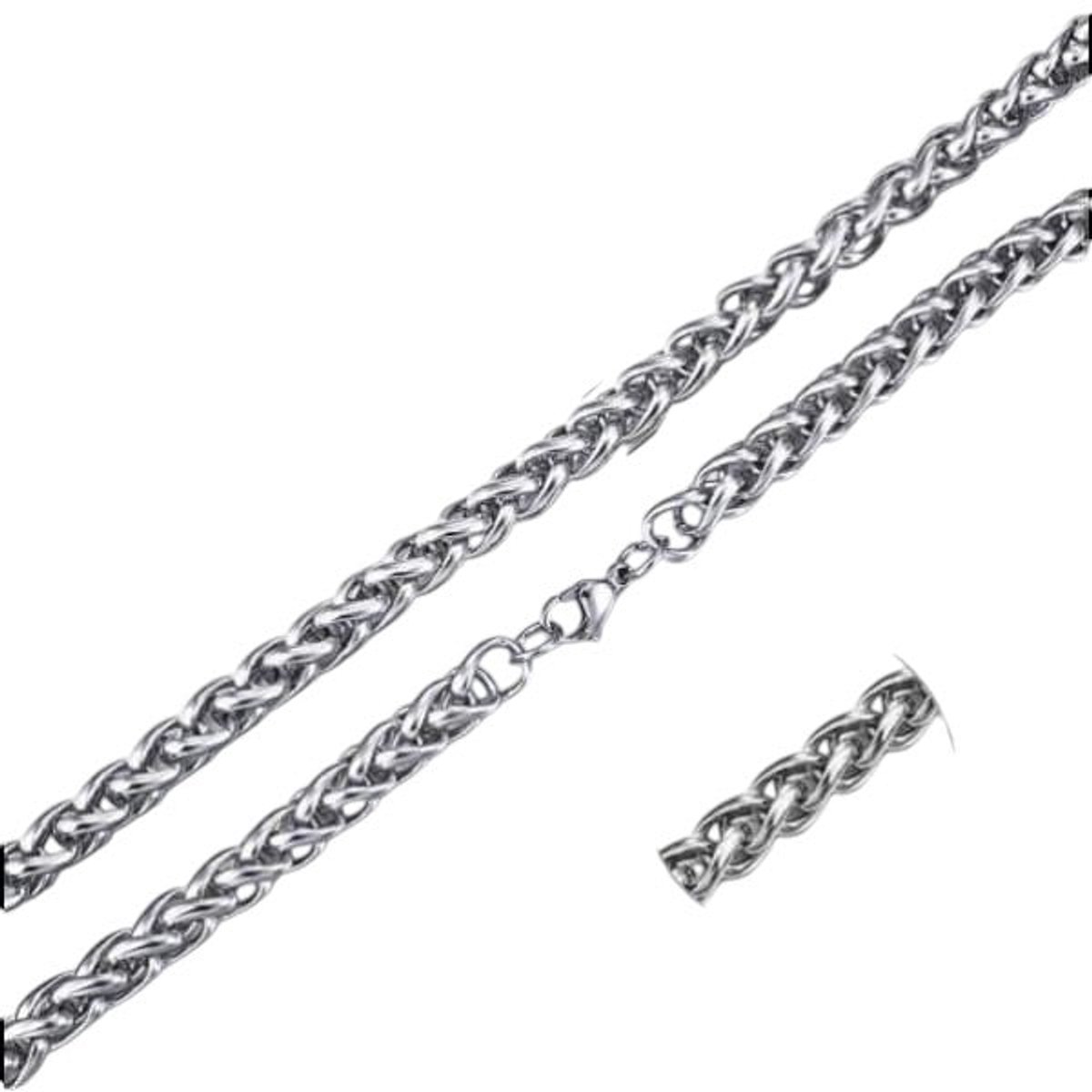 Aramat Jewels | Halskettingen | Vossenstaart Halsketting RVS 50 cm – 7 mm | | | |7mm | Staal | Volwassenen | Verkleurd niet