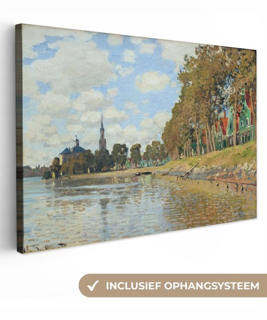 Toile Peinture Zaandam - Peinture de Claude Monet - 60x40 cm - Décoration murale