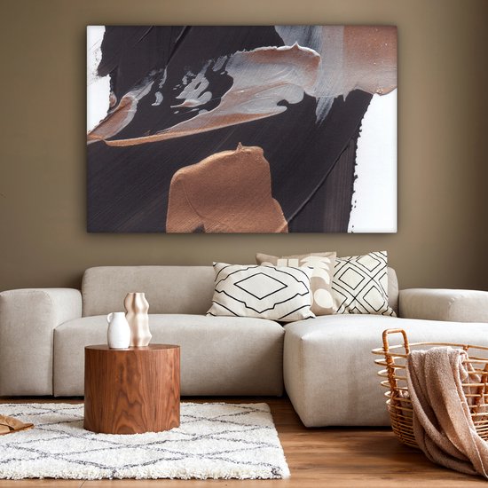 Tableau Peinture Abstrait - Peinture - Or - 180x120 cm - Décoration murale XXL