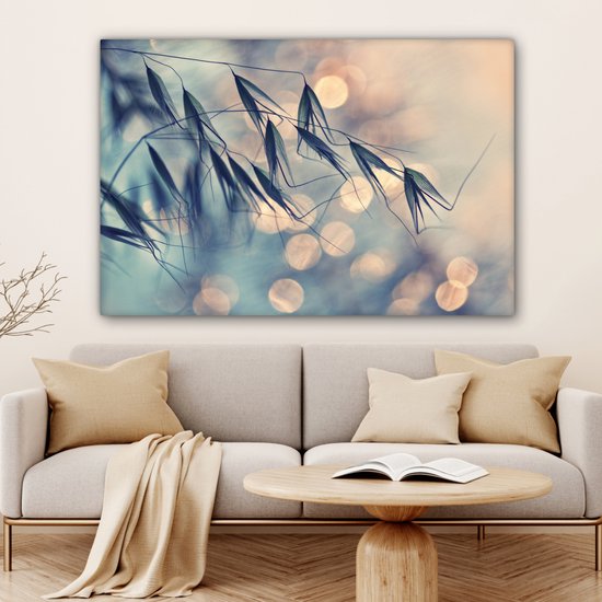 Toile - Peinture - Fleurs - Gros plan - Plantes - Nature - 140x90 cm - Toile salon - Décoration murale