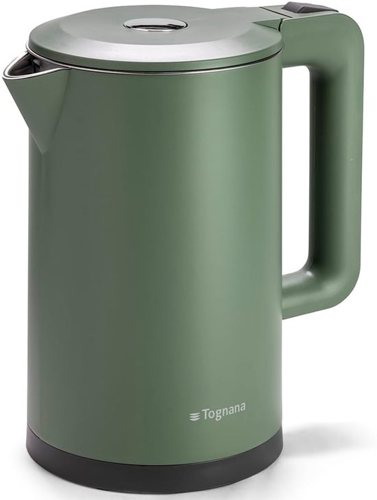 Draadloze elektrische waterkoker, 1,7 liter, kunststof en roestvrij staal, groen