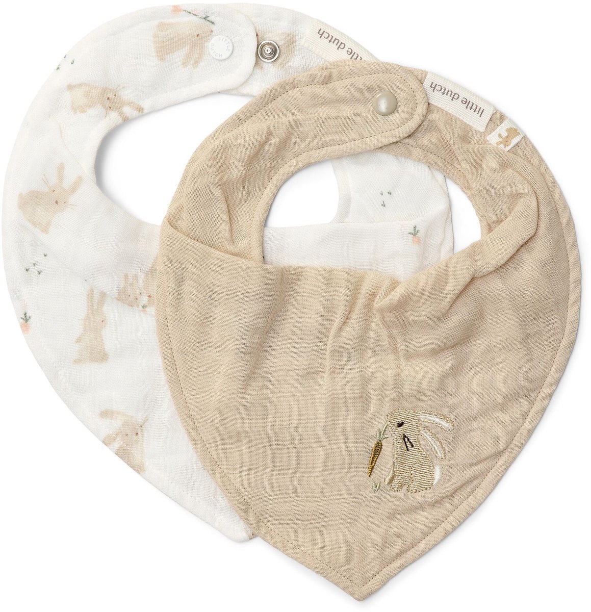 Image of 2-pack bandana slab - Wit - Newborn Naturals - Baby Bunny