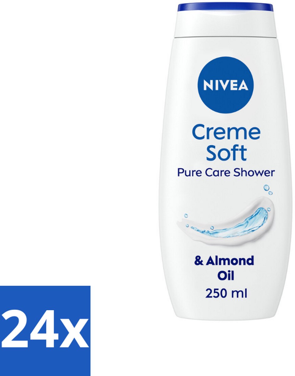 24 x NIVEA Douchecrème Soft 250 ml - Douchecrème - Hydratatie - Amandelolie - Zachte Huid - Voedend Schuim