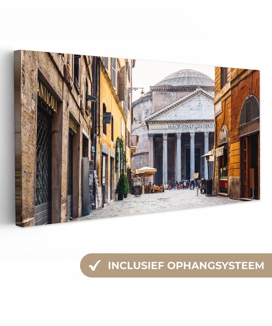 Canvas schilderij 100x50 cm - Wanddecoratie Italië - Rome - Gebouwen - Muurdecoratie woonkamer - Slaapkamer decoratie - Kamer accessoires - Schilderijen op canvas
